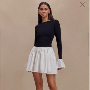 Meshki Black and White Mini Dress